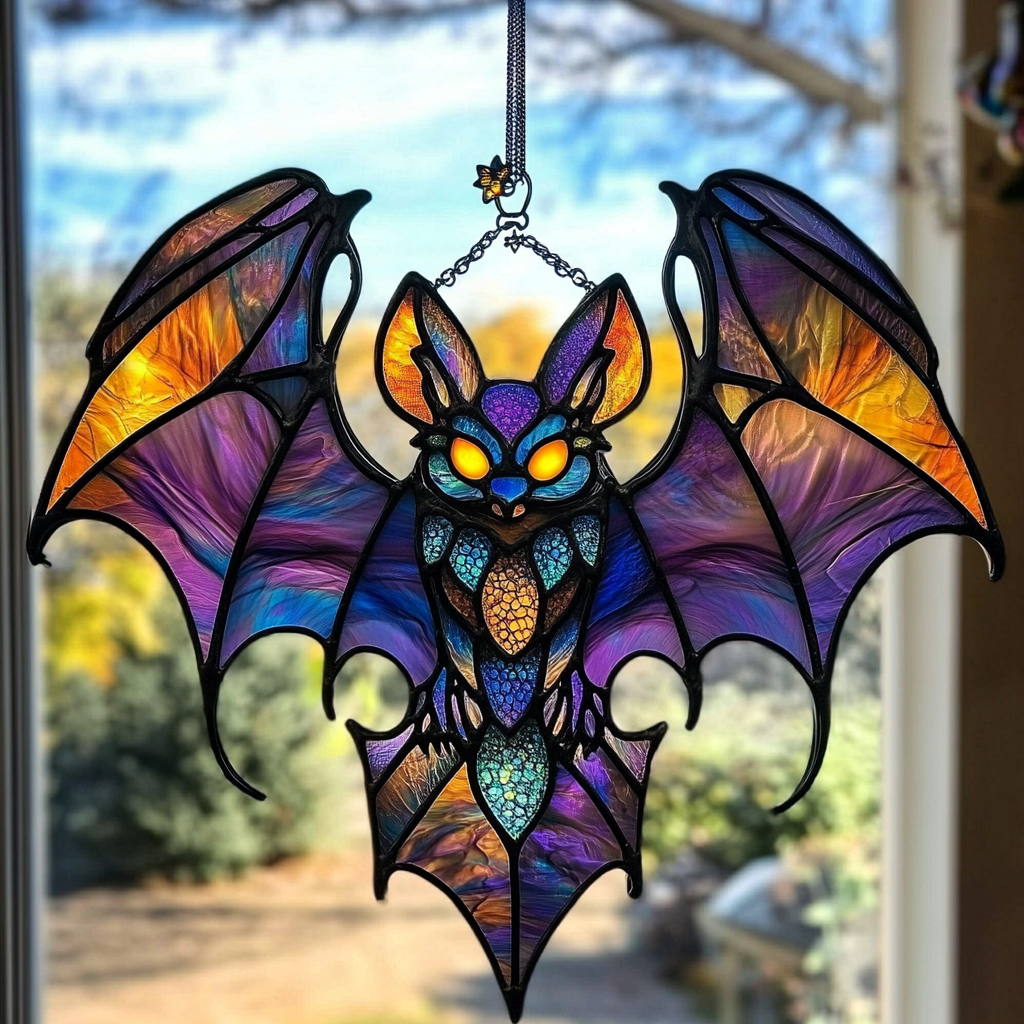 Black Bat Halloween - Window Hanging Suncatcher NCU0PD026