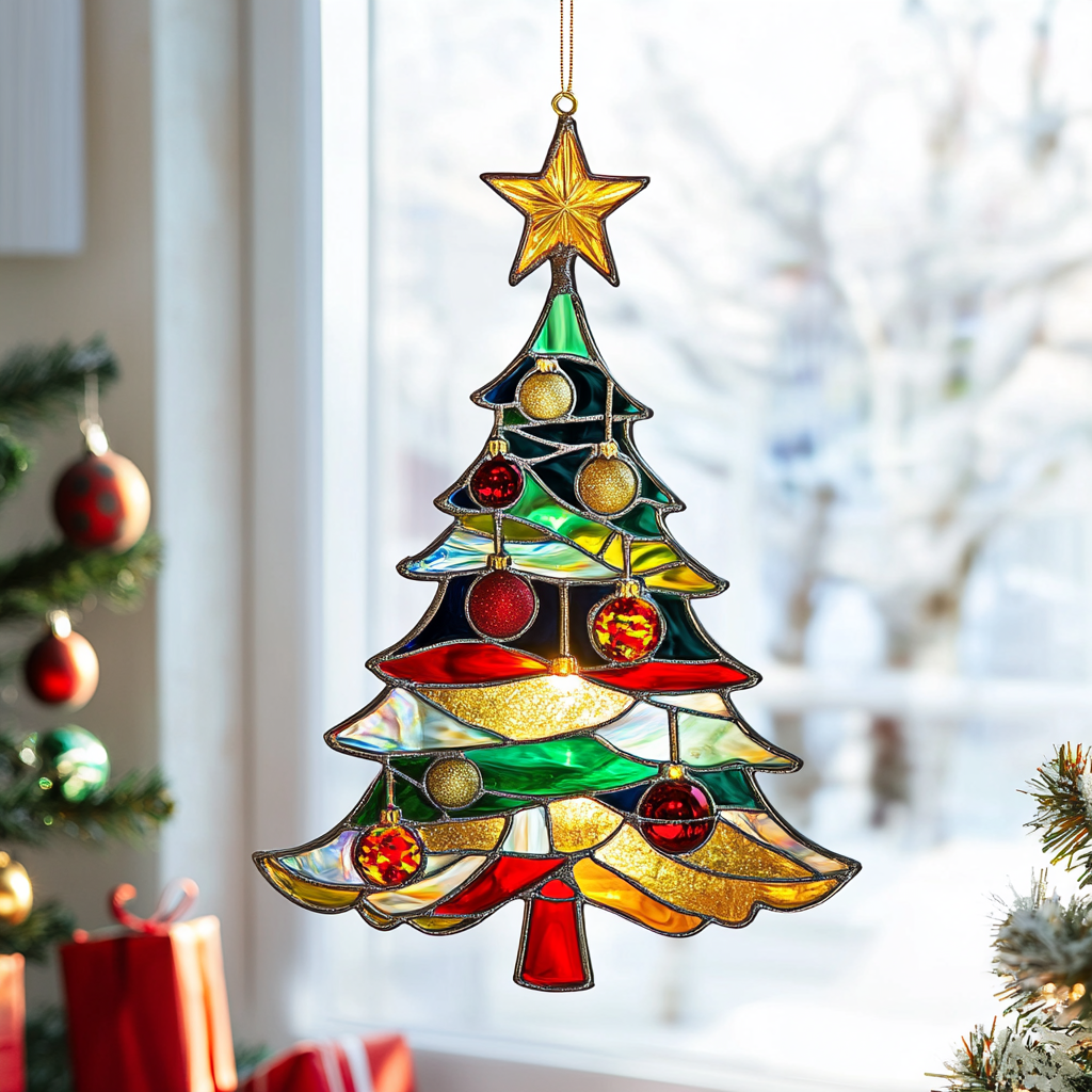 Joyful Christmas Lights - Window Hanging Suncatcher NCU0PD124