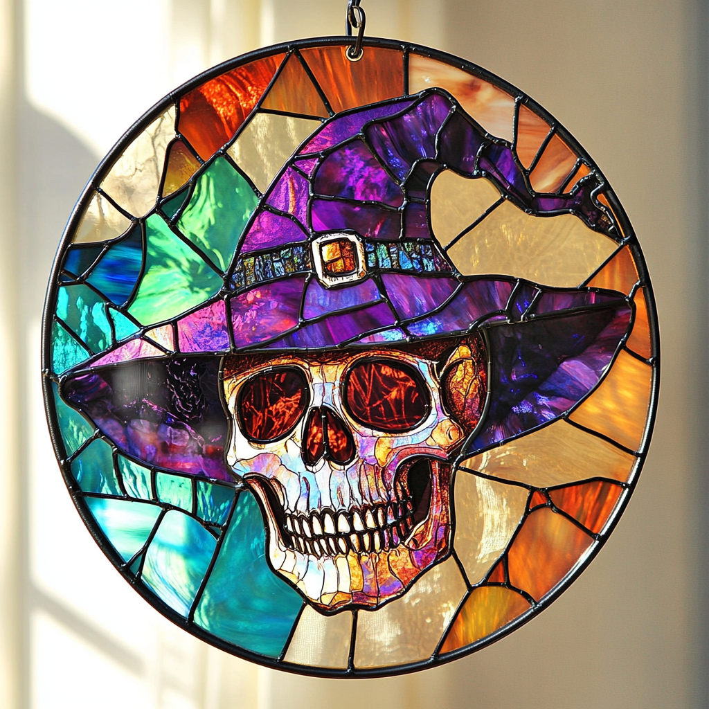 Skull Witch Halloween - Window Hanging Suncatcher NCU0PD033