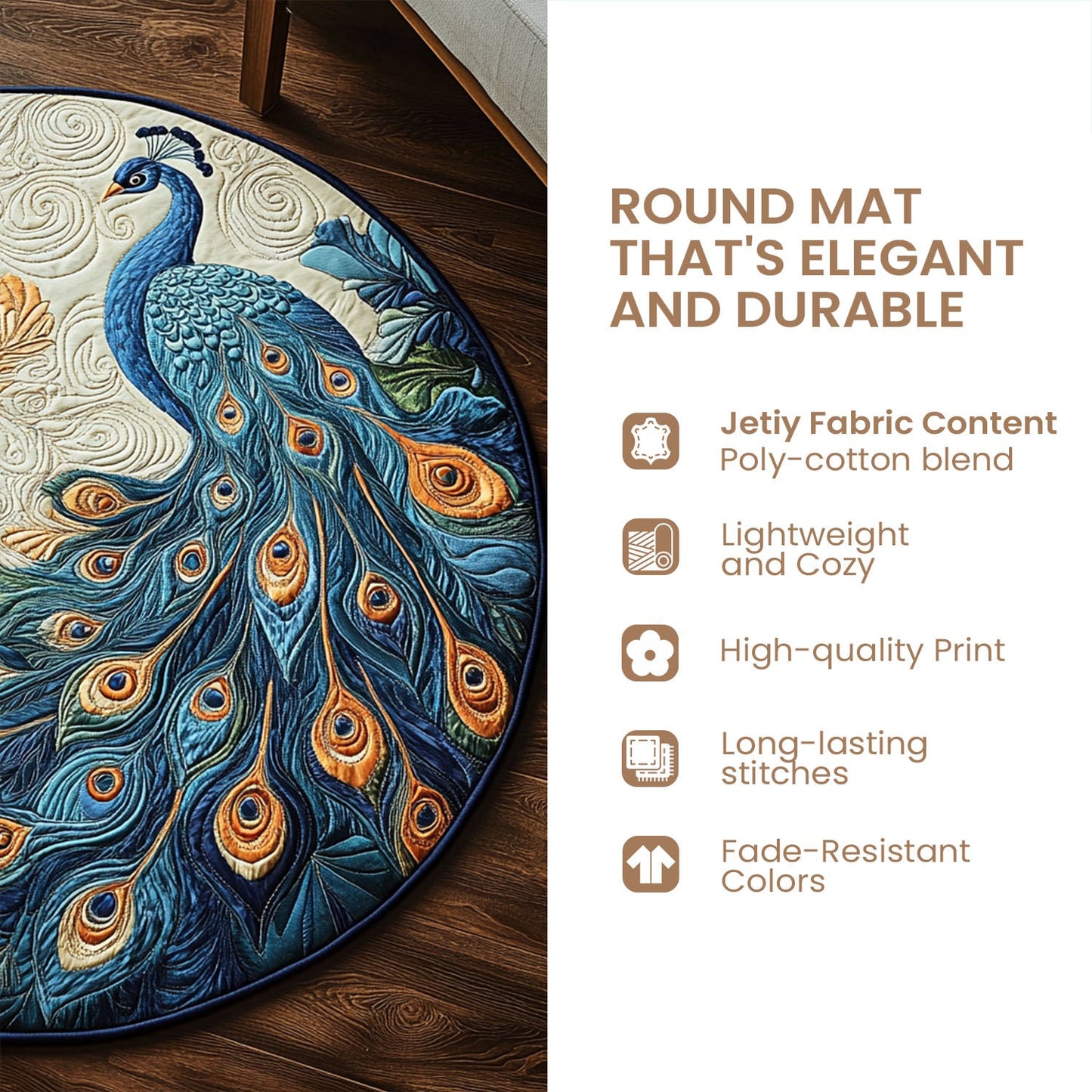 Santa Claus's Friend Quilted Round Mat NCU0HH235