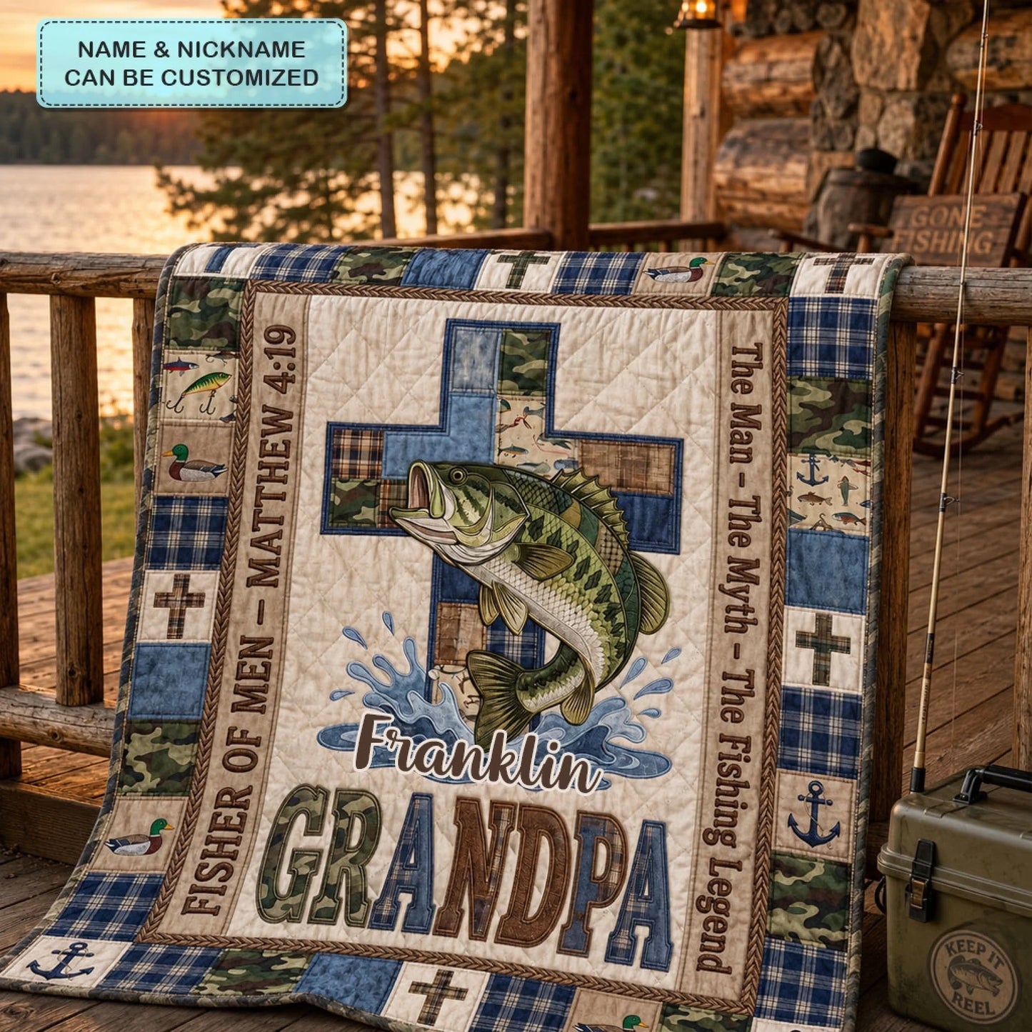 American Hunter Devotion Quilted Blanket SN0PT063_GRANDPA