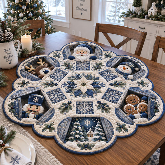A Cozy Winter Christmas Custom Shape Quilted Table Topper SN0PT1099