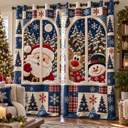 A Jolly Santa Holiday Quilted Curtains SN0PT1084