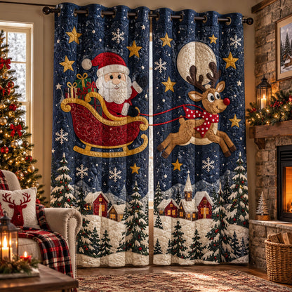 A Magical Reindeer Christmas Quilted Curtains SN0PT1085