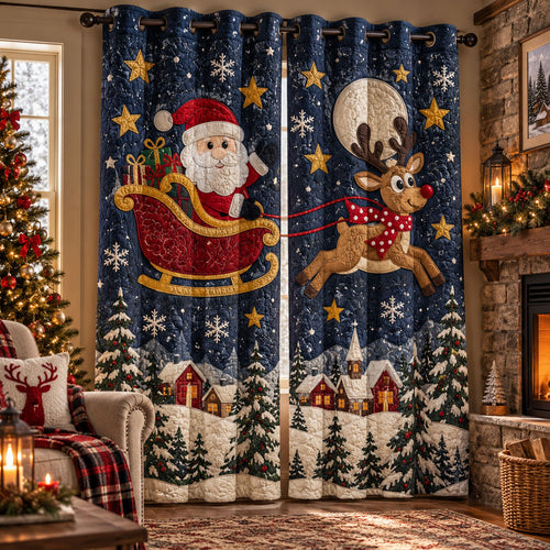 A Magical Reindeer Christmas Quilted Curtains SN0PT1085