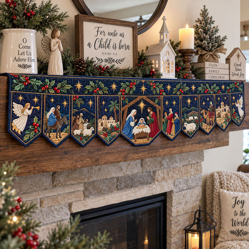 A Savior Is Born Quilted Mantel Scarf SN0PT1065