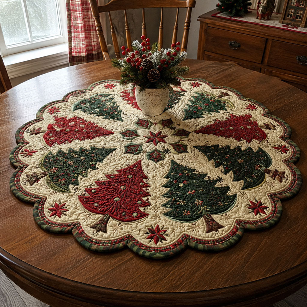 A Snowy Christmas Story Custom Shape Quilted Table Topper SN0PT687