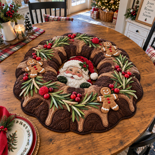 A Sweet Christmas Celebration Custom Shape Quilted Table Topper SN0PT1100