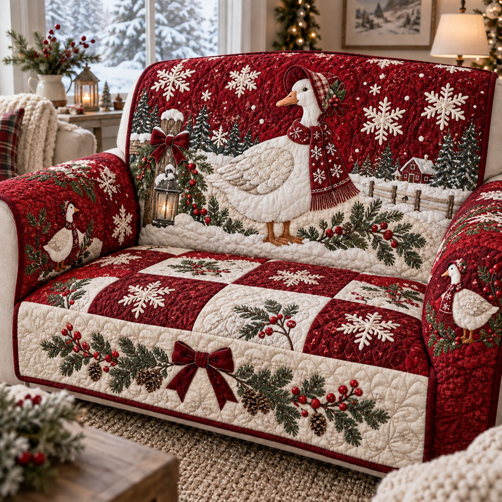 A Very Merry Farmhouse Christmas Quilted Sofa Cover SN0PT1378