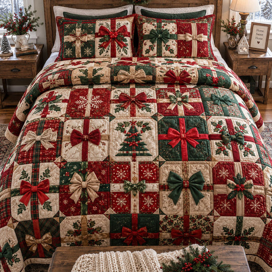 A Very Merry Patchwork 3-Piece Quilted Bedding Set SN0PT1148