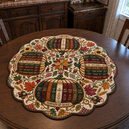 Abundant Harvest Custom Shape Quilted Table Topper SN0PT487