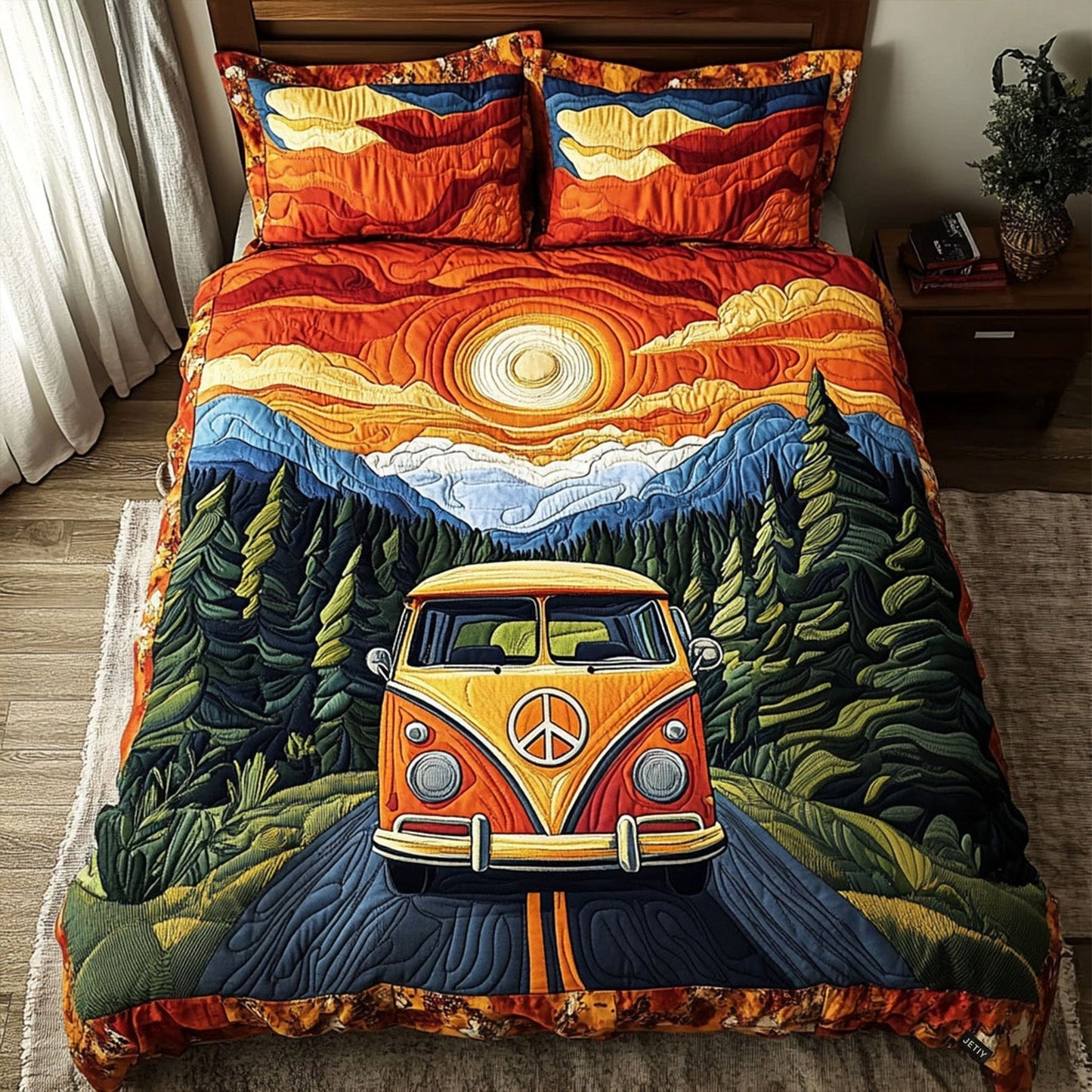 Adventure on Wheels 3-Piece Quilted Bedding Set NCU0PT3978