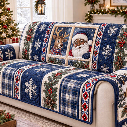 African Christmas Santa Quilted Sofa Cover SN0TD836