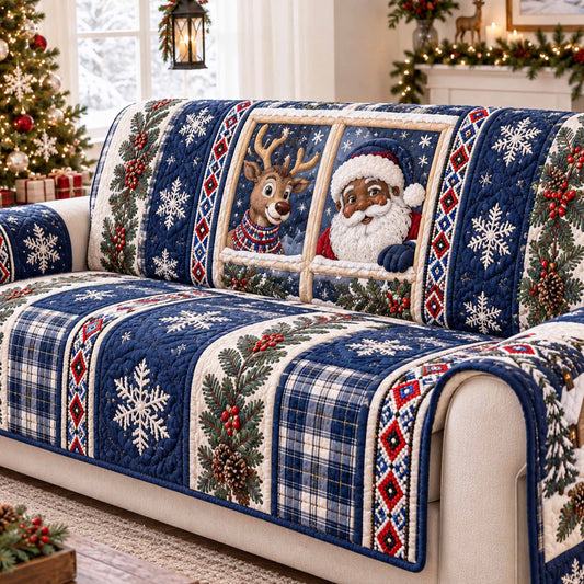 African Christmas Santa Quilted Sofa Cover SN0TD836