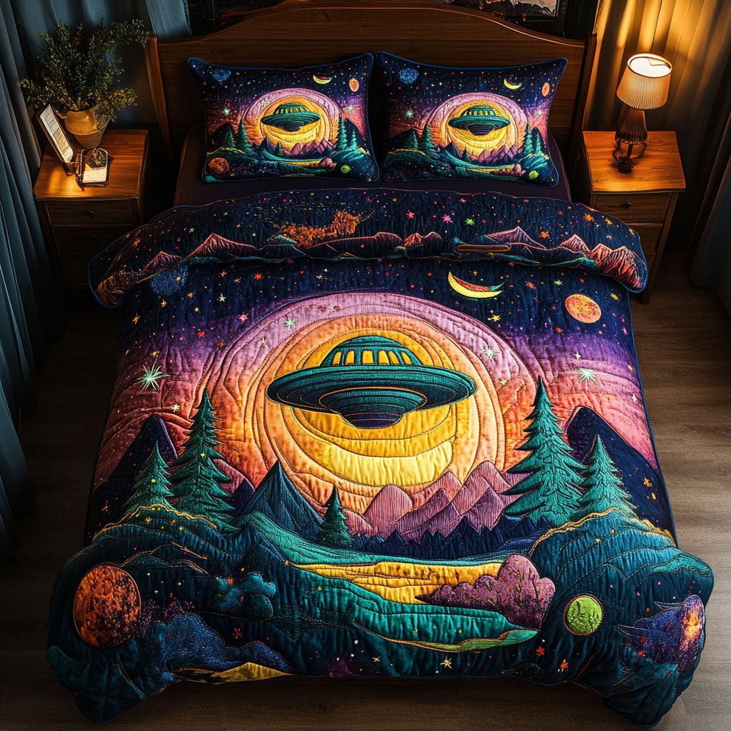 Alien Sky Craft 3-Piece Quilted Bedding Set NCU0DV2679