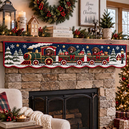 Alpine Chocolate Labrador Quilted Mantel Scarf SN0HH0748