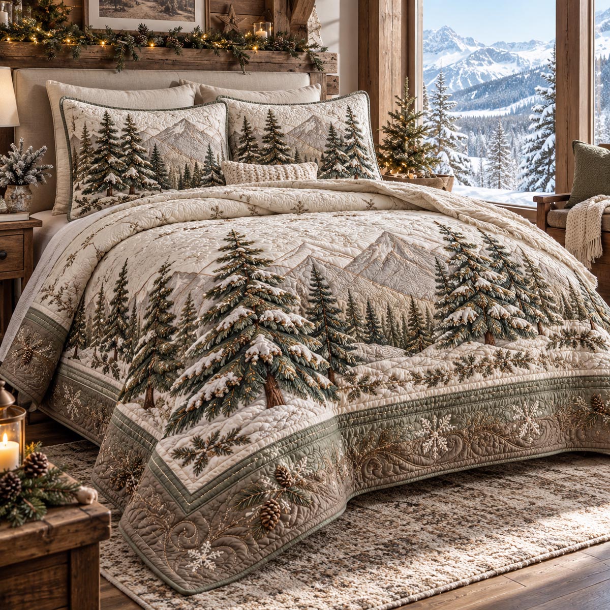 Alpine Forest Escape 3-Piece Quilted Bedding Set SN0DV937