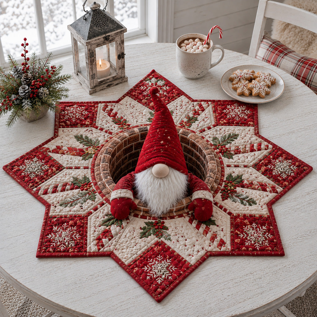 Alpine Gnome Peak Custom Shape Quilted Table Topper SN0HH0057