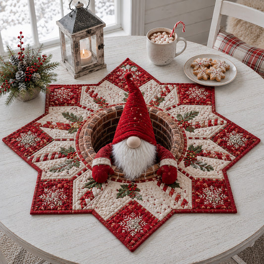Alpine Gnome Peak Custom Shape Quilted Table Topper SN0HH0057