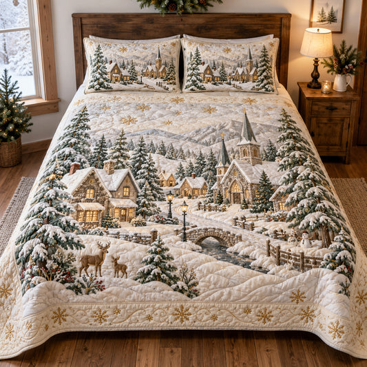 Alpine Village 3-Piece Quilted Bedding Set SN0TV788