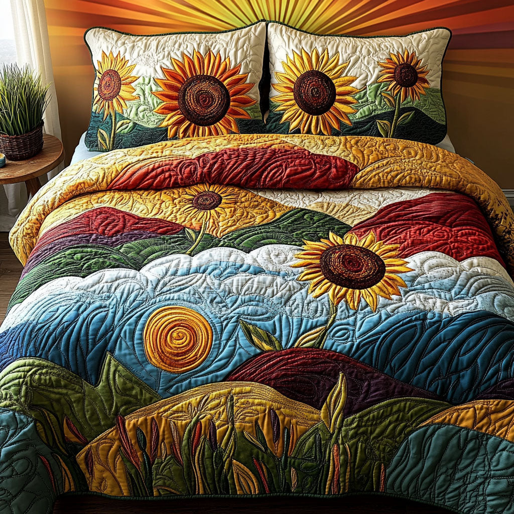 Amber Horizon Delight 3-Piece Quilted Bedding Set NCU0PT4469