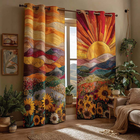 Amber Horizon Quilted Curtains NCU0NH001