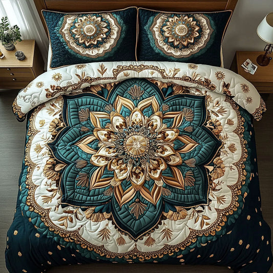 Amber Serenity 3-Piece Quilted Bedding Set NCU0VL862