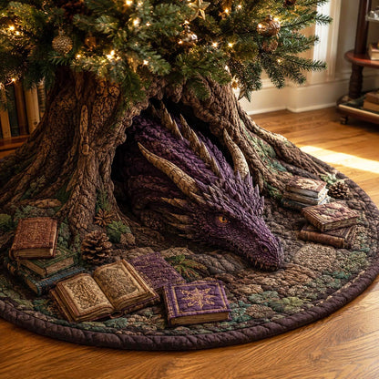 Amethyst Book Dragon Christmas Quilted Tree Skirt SN0DV186