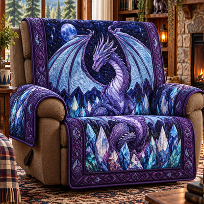 Amethyst Crystal Dragon Quilted Sofa Cover SN0PT1458