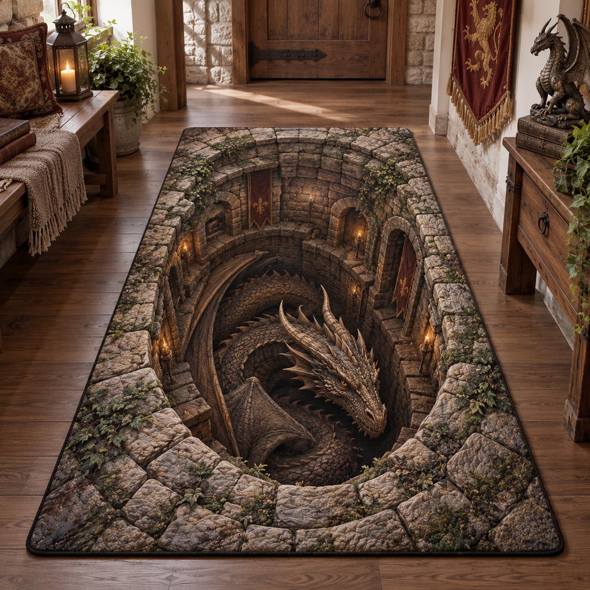 Ancient Burrow Dragon Area Rug SN0DV737
