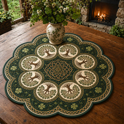 Ancient Emerald Custom Shape Quilted Table Topper SN0TV182