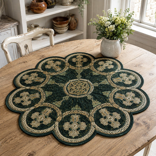 Ancient Woodland Custom Shape Quilted Table Topper SN0TV190
