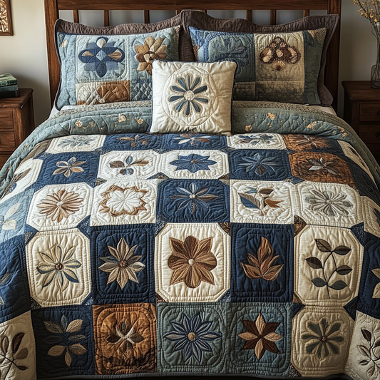 Antique Bloom 3-Piece Quilted Bedding Set NCU0NVH126