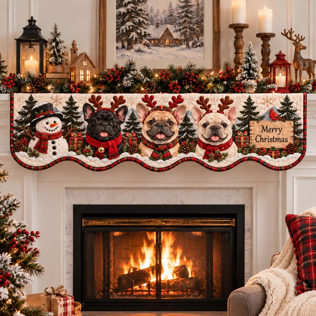 Antler Frenchie Trio Quilted Mantel Scarf SN0HH0542