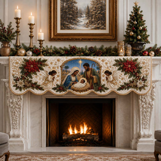 Archway Nativity Quilted Mantel Scarf SN0HH0379