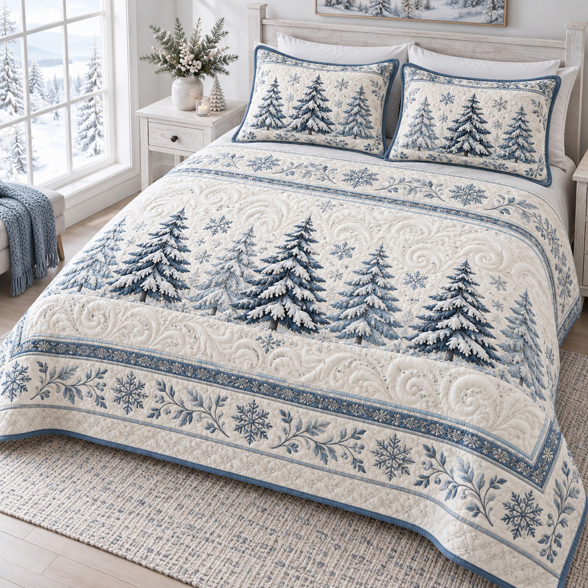 Arctic Forest 3-Piece Quilted Bedding Set SN0TV771