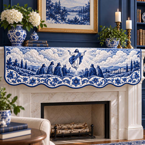 Ascension Blue Skies Quilted Mantel Scarf SN0HH0995