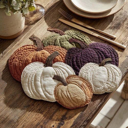 Assorted Seasonal Gourds Custom Shape Quilted Placemat NCU0LV025