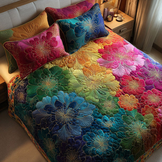 Aurora Bloom 3-Piece Quilted Bedding Set NCU0TV151