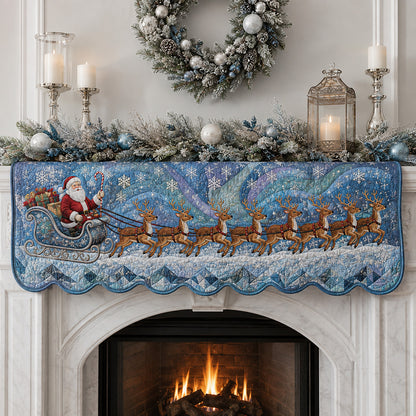 Aurora Santa Sleigh Quilted Mantel Scarf SN0HH0149