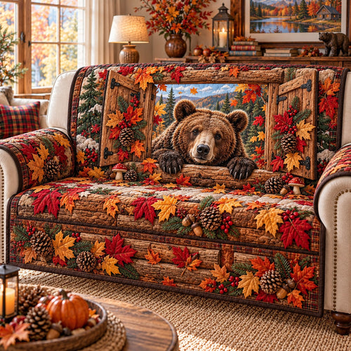 Autumn Bear Sofa Quilted Sofa Cover SN0TD1300