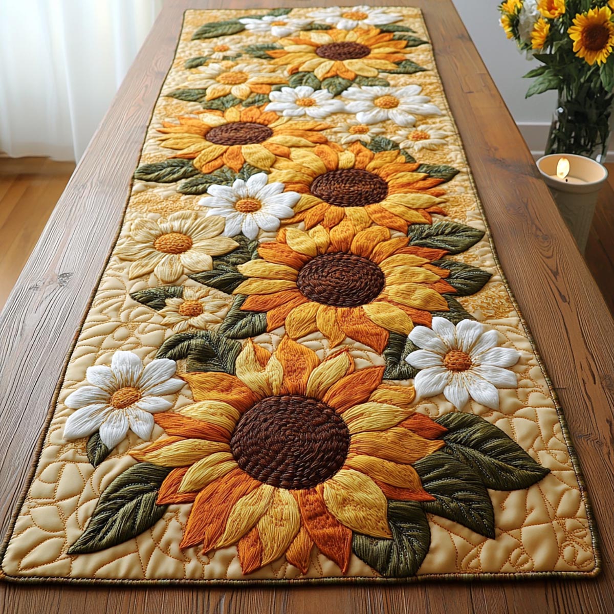 Autumn Beauty Quilted Table Runner NCU0NVH306
