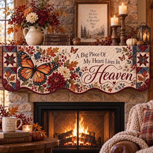 Autumn Butterfly Quilted Mantel Scarf SN0HH0593