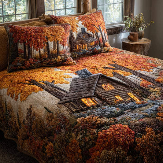 Autumn Cabin 3-Piece Quilted Bedding Set NCU0LV129