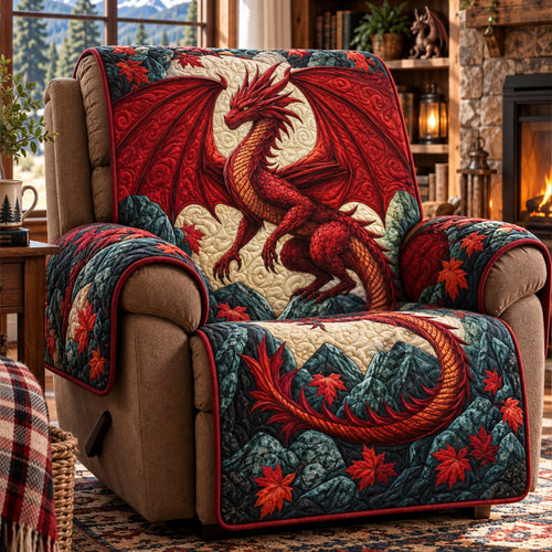 Autumn Flame Dragon Quilted Sofa Cover SN0PT1462
