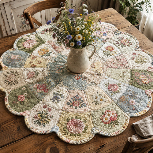Autumn Garden Custom Shape Quilted Table Topper SN0TV082