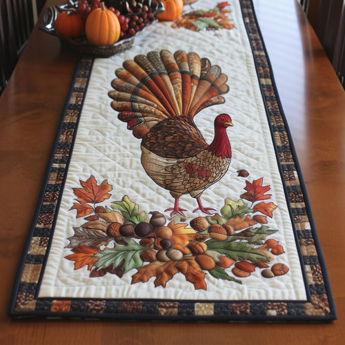Autumn Gobble Quilted Table Runner NCU0PT878