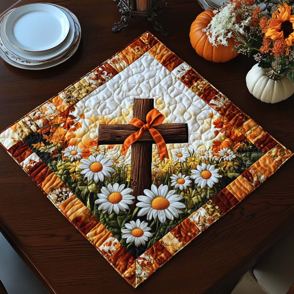 Autumn Grace Cross Quilted Table Topper NCU0NNT1440