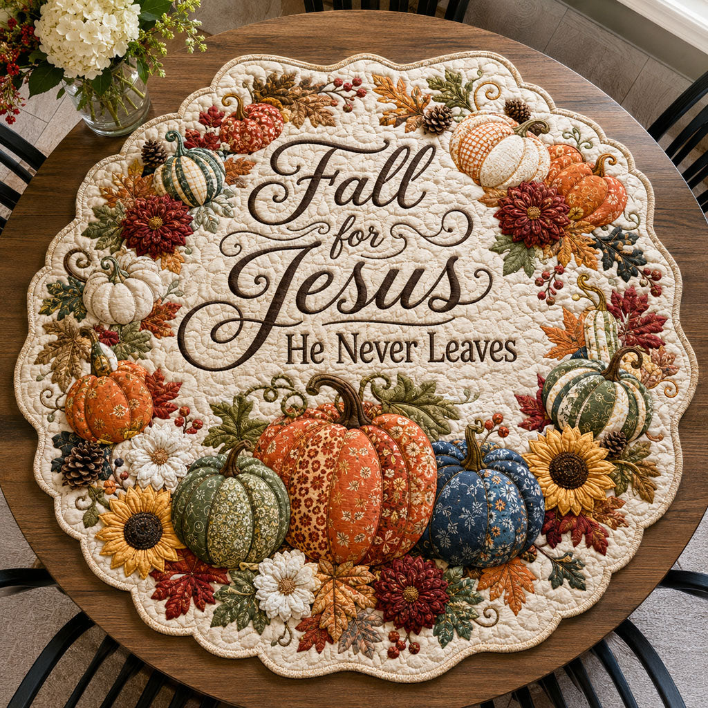 Autumn Grace Custom Shape Quilted Table Topper SN0PT448