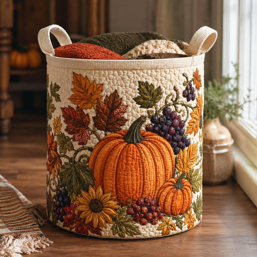 Autumn Harvest Basket Quilted Laundry Basket SN0DV121